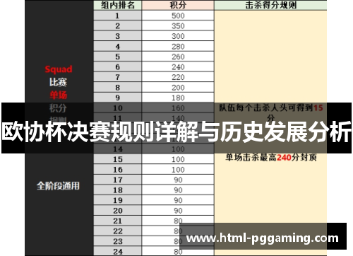 欧协杯决赛规则详解与历史发展分析 欧协杯决赛规则详解与历史发展分析