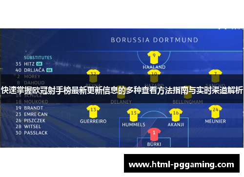 快速掌握欧冠射手榜最新更新信息的多种查看方法指南与实时渠道解析